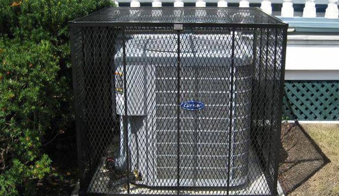 An installed carrier air conditioning unit