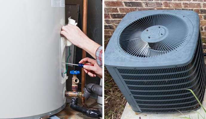 Collage of different types of heater repair service