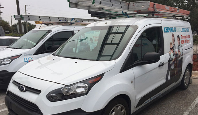 Ewing & Ewing Air Conditioning service van