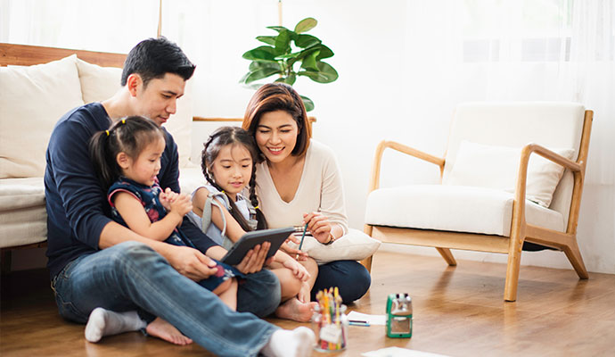 Family enjoying better indoor air quality