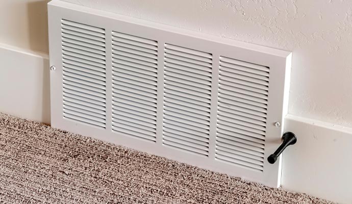 Installed forced air heating system