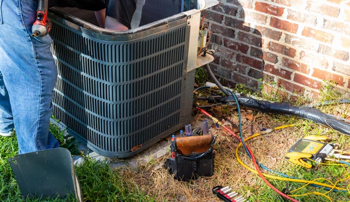 Cleaning hvac heating system
