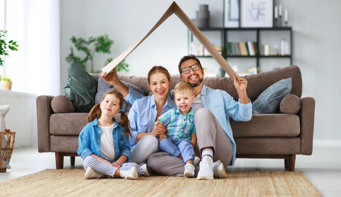 Family enjoying good indoor air quality Family enjoying good indoor air quality