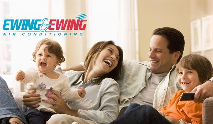 Family enjoys purified air in the room