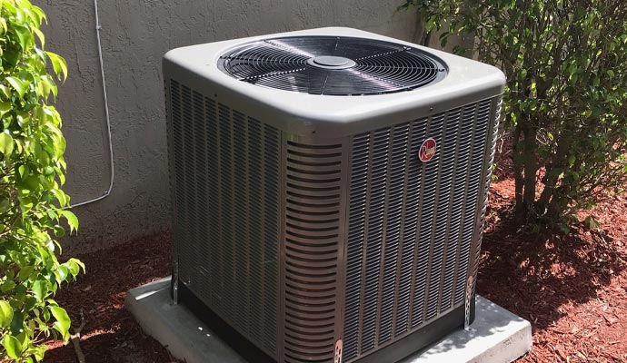 Installed outdoor central AC unit
