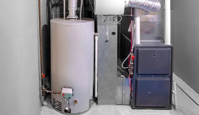 Water heater with furnace